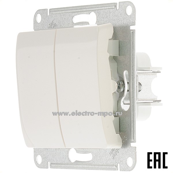 Ю08. Механизм Glossa GSL000951 выключателя 2кл. с/п молочный (Systeme Electric)