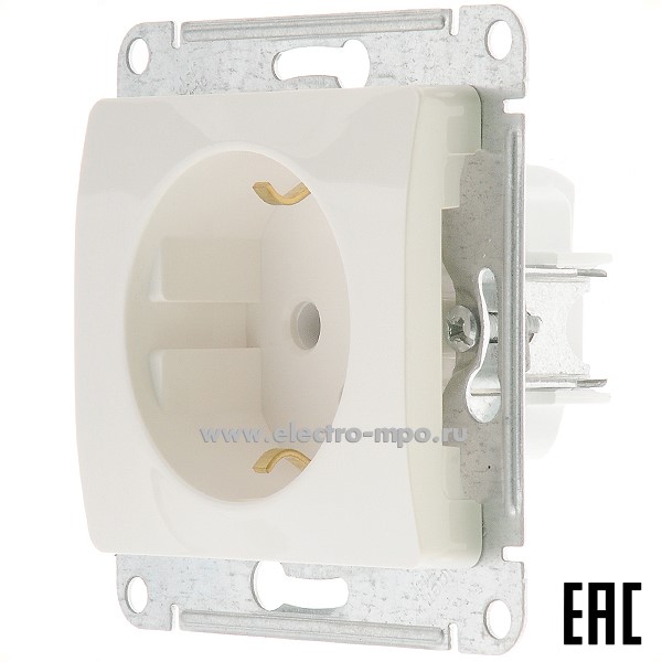 Ю08. Механизм Glossa GSL000943 розетки "евр" с/п молочный (Systeme Electric)