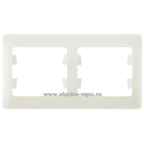 Ю08. Рамка-2 Glossa GSL000902 горизонтальная молочный (Systeme Electric)