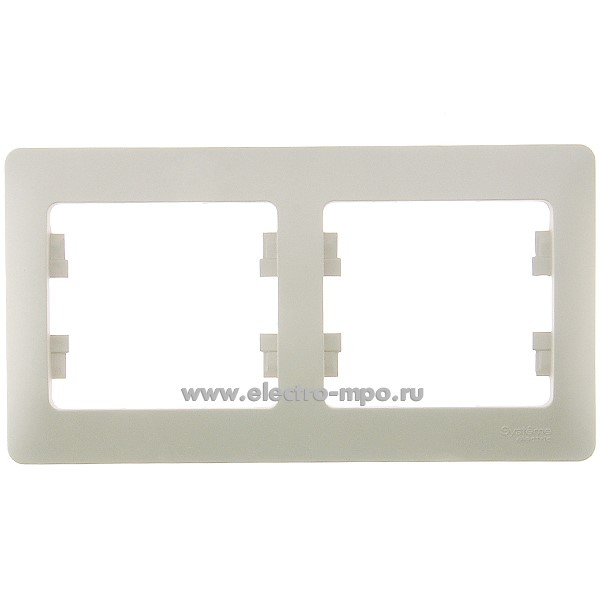 Ю14. Рамка-2 Glossa GSL001202 горизонтальная платина (Systeme Electric)