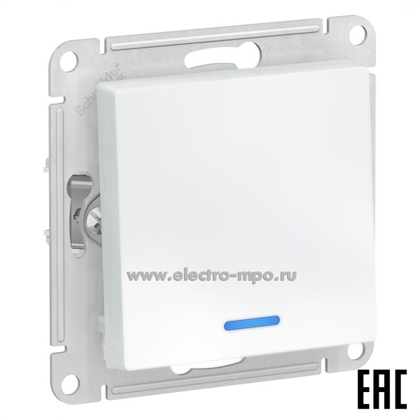 Ю4703. Механизм AtlasDesign ATN000463 переключателя 1 кл. с подсветкой с/п жемчуг (Systeme Electric)