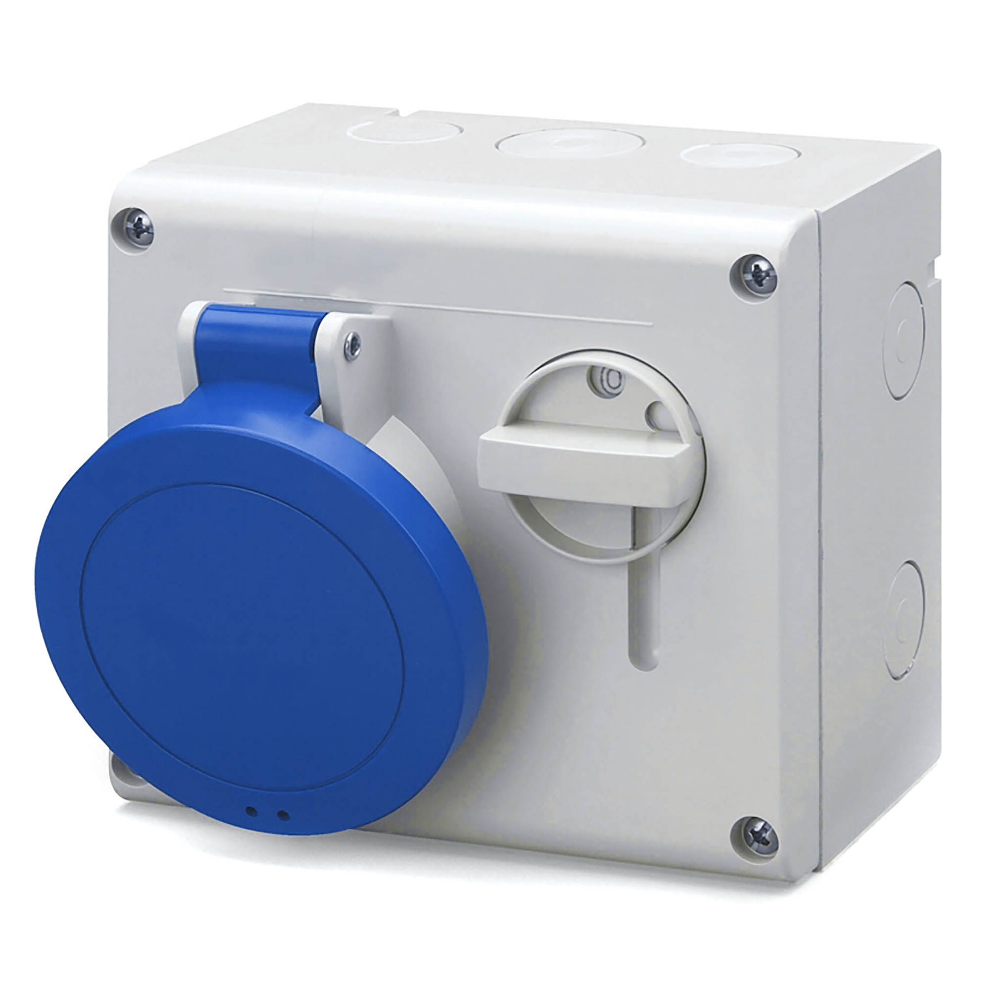 Р57. Розетка DIS5003283 настенная с механической блокировкой и верхним расположением разъема IP44  (ДКС)