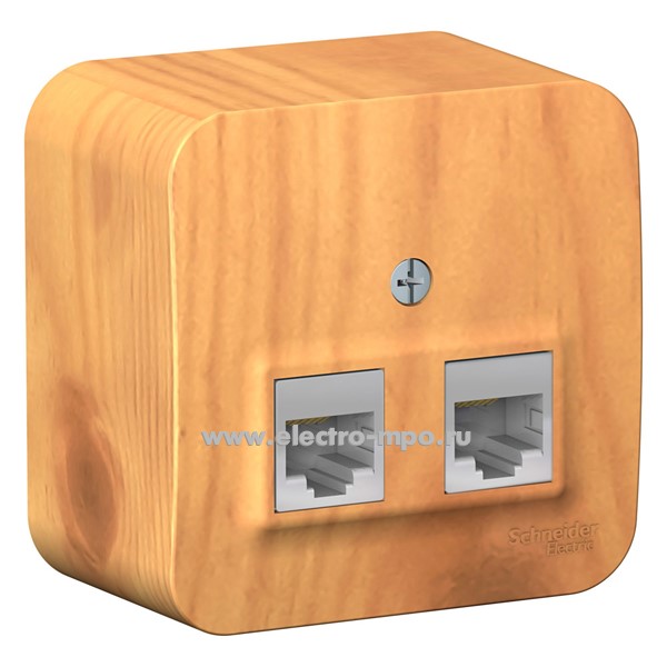 Ю46. Розетка Blanca BLNIA045455 компьютерная 2 входа RJ45 5e о/п ясень (Systeme Electric)