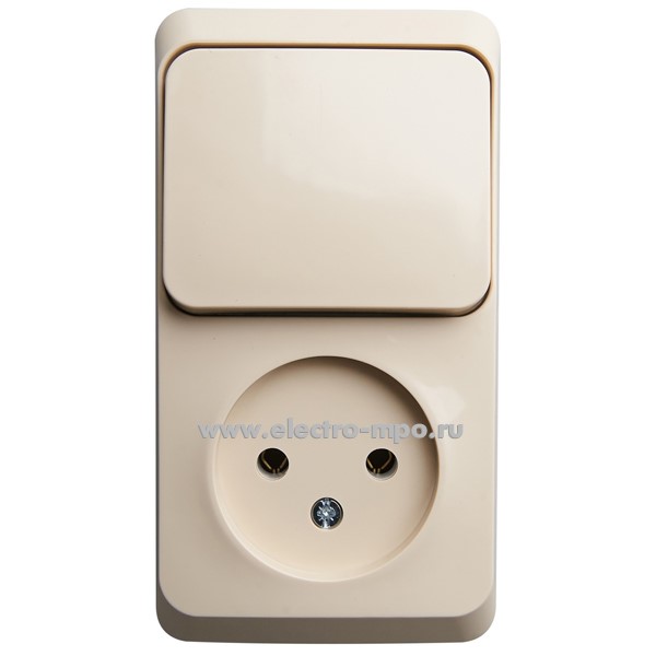 Ю48. Блок Этюд BPA16-204K (выкл. 1 кл.+роз.) о/п кремовый (Systeme Electriс)