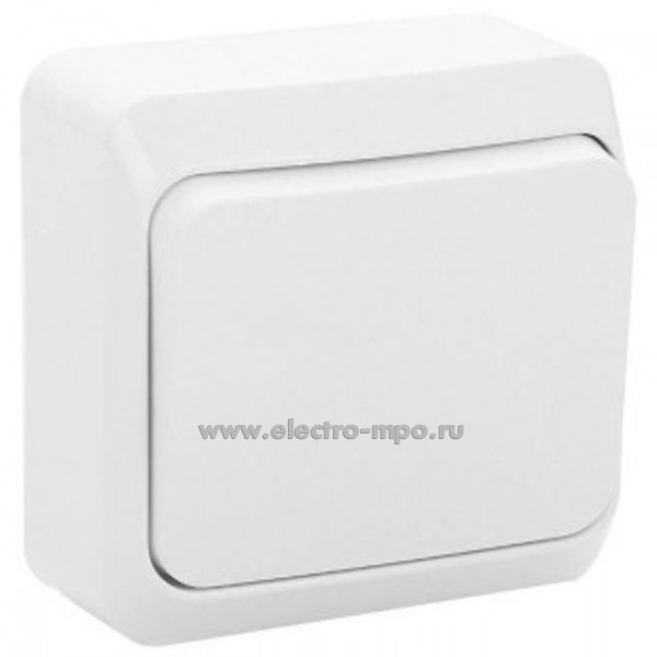 Ю48. Выключатель Этюд КC10-001B 1кл. кнопочный с/п белый (Systeme Electric)