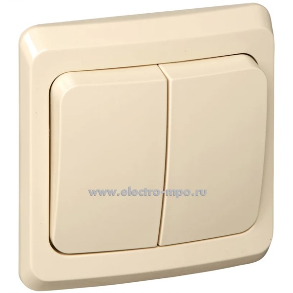 Ю48. Выключатель Этюд КC10-002K 1кл. кнопочный с подсветкой с/п кремовый (Systeme Electric)