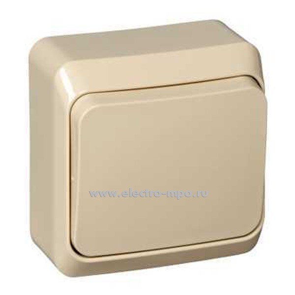 Ю48. Выключатель Этюд KA10-001K 1кл. кнопочный о/п кремовый (Systeme Electric)
