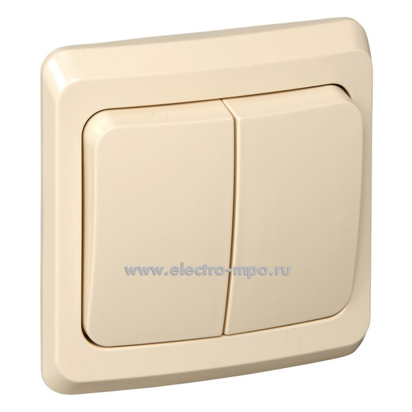Ю48. Выключатель Этюд BC10-006K 2кл. с/п с подсветкой кремовый (Systeme Electric)