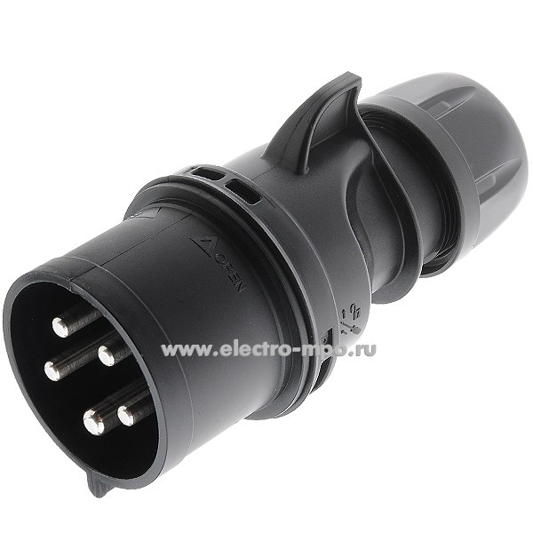 Р5791. Вилка 025-6х "Midnight" кабельная 3Р+N+E 32А 415В IP44 черная (PCE Австрия)