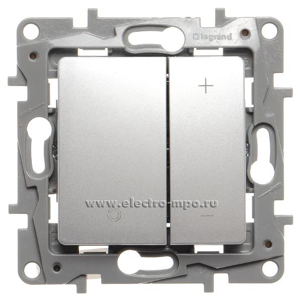 Ю2604. Механизм Etika 672418 светорегулятора 400Вт с/п алюминий (Legrand/Daccord)