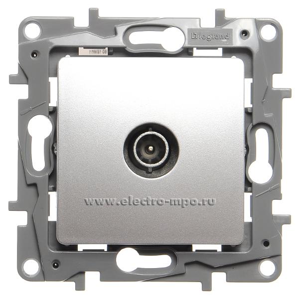 Ю2613. Механизм Etika 672465 розетки TV конечной с/п алюминий (Legrand/Daccord)