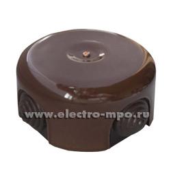 К1310. Коробка Retrika RR-09002 распаечная керамика с сальниками D=90мм Н=45мм IP20 коричневая (Кита