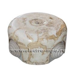 К1311. Коробка Retrika RR-09006 распаечная керамика с сальниками D=90мм Н=45мм IP20 мрамор (Китай)
