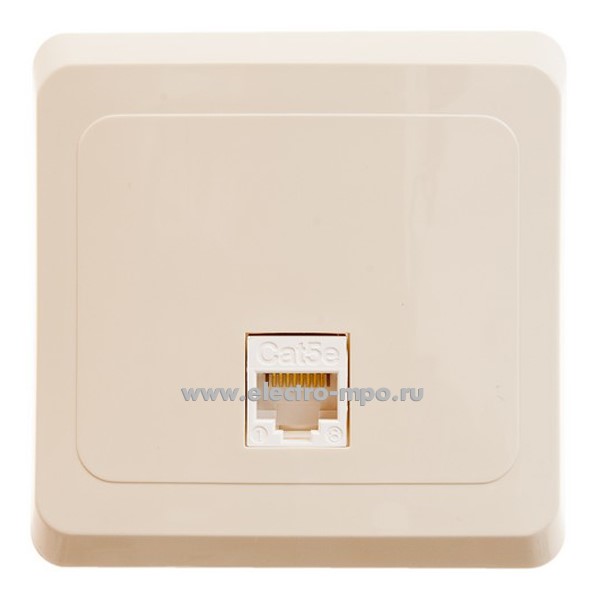 Ю48. Розетка Этюд KOMC-001K компьютерная RJ45 5e с/п кремовый (Systeme Electric)