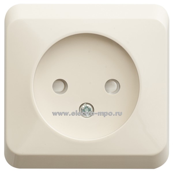 Ю48. Розетка Этюд PA16-002K со шторками о/п кремовый (Systeme Electric)