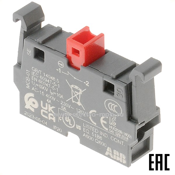 А6237. Блок контактный МСВ-01 1р COS1SFA611610R1010 (АВВ)