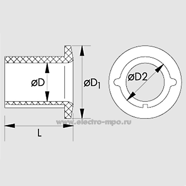 Втулка В54 для металлической трубы с Dвнут.=51-54мм (Fortisflex)