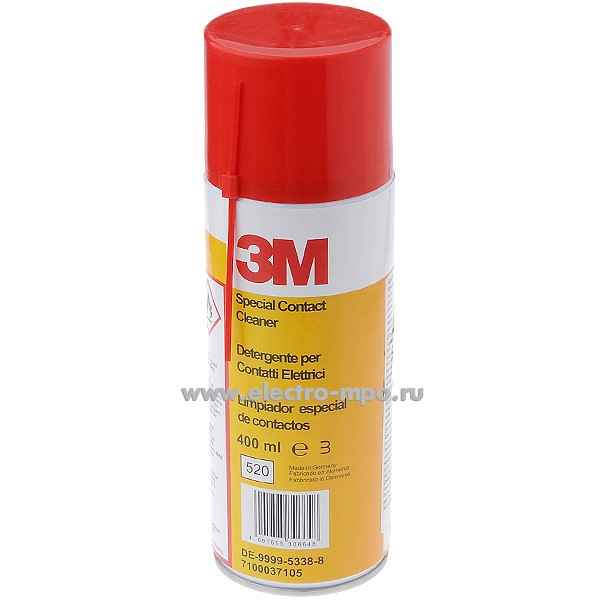 66848. М6848 Спрей 7100037105 / 7000006681 Scotch 1625 для очистки контактов 0,4л (3М)