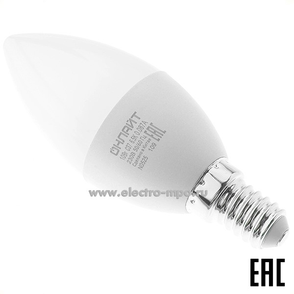 Л01. Лампа 10Вт 90115 OLL-C37-10-230-6.5K-E14-PROMO 1000Лм 6500К светодиод "свеча" дневной свет (ОНЛАЙТ)