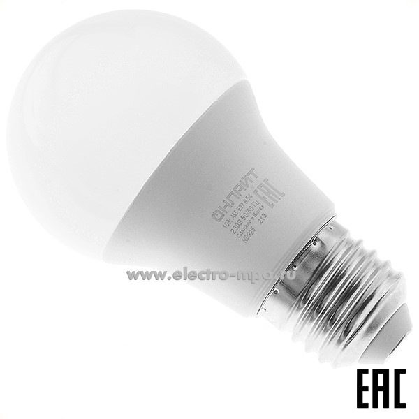 Л15. Лампа 10Вт 90117 OLL-A55-10-230-6.5K-E27-PROMO 1000Лм 6500К светодиодная "груша" дневной свет (ОНЛА