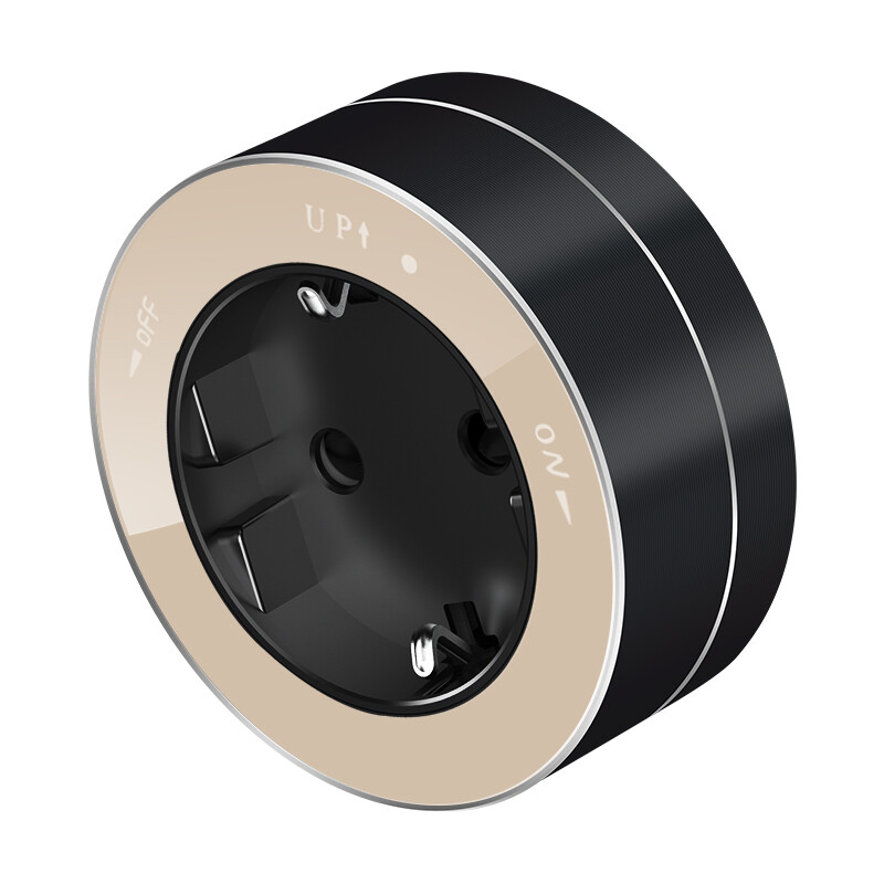 Ю1361. Розетка MultiTrack MTK13001P "евро" со шторками круглая песочный (Systeme Electric)