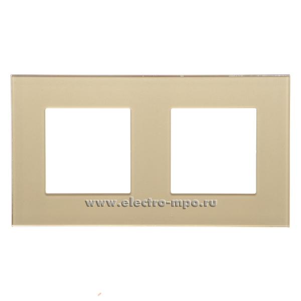 Ю2869. Рамка-2 BingoElec M1-2FGolden золотое стекло (Электромонтаж)