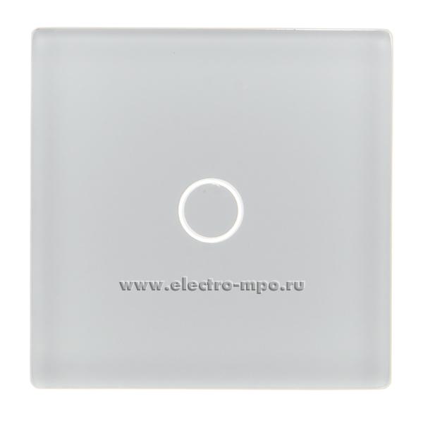 Ю2891. Накладка BingoElec GP002White выключателя 1кл. сенсорного белое стекло (Электромонтаж)