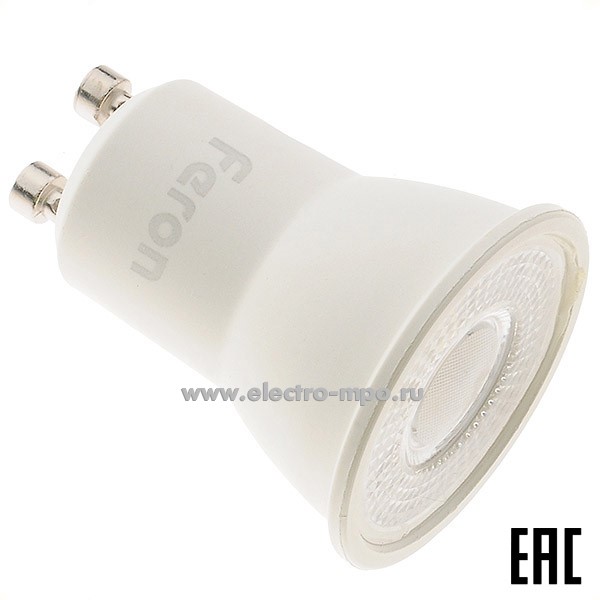 Л09. Лампа 5Вт 51220 LB-272 175-265V GU10 430Лм 6400К LED MR11 38гр. дневной свет (Feron)