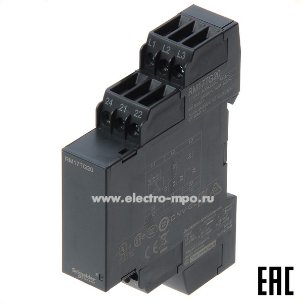 А3396. Реле контроля фаз RM17TG20 3ф 208-440В 5А 2 перекл. к-та(Schneider Electric)