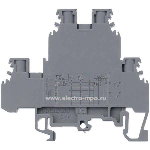 Клемма M4/6.D2 1SNA115271R2200 двухуровневая винтовая серая 4мм2 32А ...
