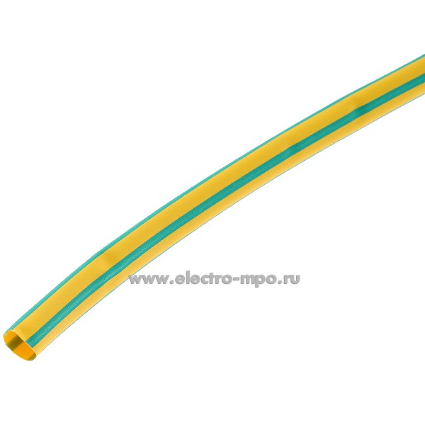 Т3423. Трубка HTD-6 6/3мм термоусаживаемая жёлто-зелёная (Электромонтаж)