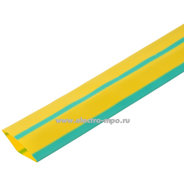 Т3455. Трубка HTD-16 16/8мм термоусаживаемая жёлто-зеленая (Электромонтаж)