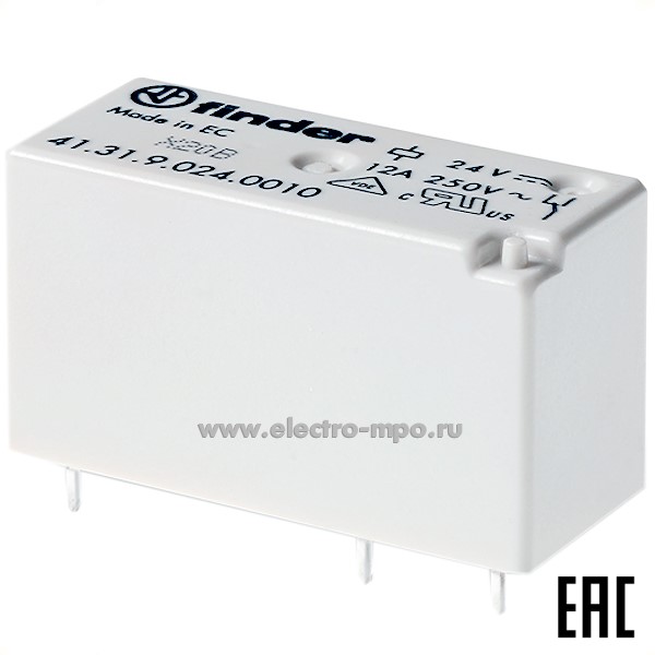 А94. Реле промежуточное 413190120011 12В DC 12А 1перекл. контакт RTIII серия 41 (Finder)