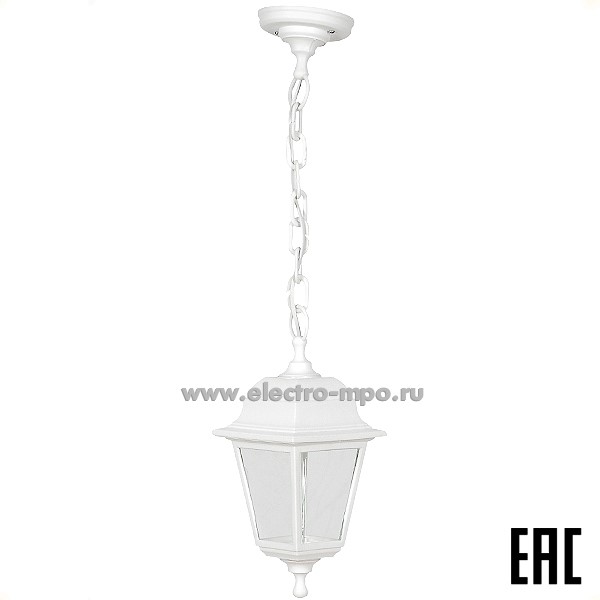 С8640. Светильник 32269 НСУ 04-60-001 220В Е27 подвесной  4-х гр. "Классика" пластик белый IP44 (Feron)