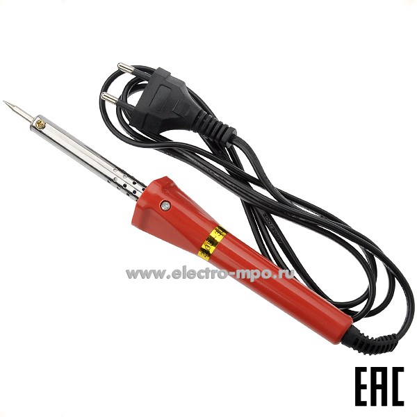 В0807. Паяльник 12-0122-4 электрический 30Вт 220В с пластмассовой ручкой (PROconnect)