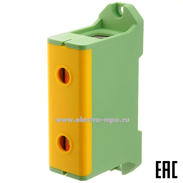Б7330. Клемма JHT5-240-PE винтовая жёлто-зелёная 35-240мм2 425А 800В ширина 36мм (Электромонтаж)
