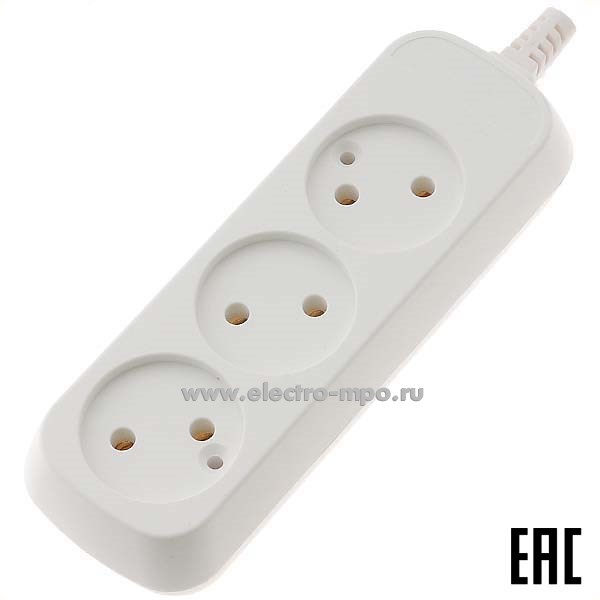 Р1623. Блок Эра KX-3 на 3 розетки о/п белый Б0028331 (Россия)