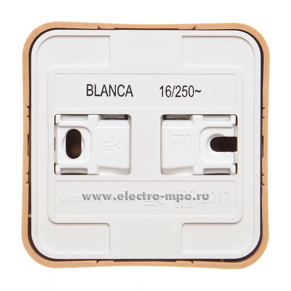 Ю4677. Розетка Blanca BLNRA011115 "евро" со шторками о/п "ясень" (Schneider Electric)