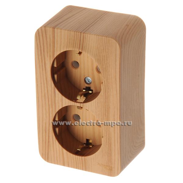 Розетка Blanca BLNRA010215 двойная \"евро\" о/п \"ясень\" (Schneider Electric)