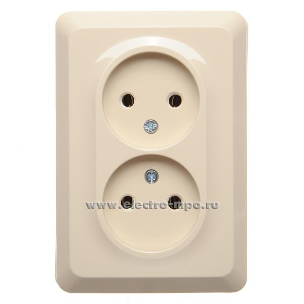 Ю4842. Розетка Этюд РА16-105K двойная угловая о/п кремовый (Systeme Electric)