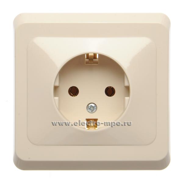 Ю4843. Розетка Этюд РС16-003K "евр" с/п кремовый (Systeme Electric)