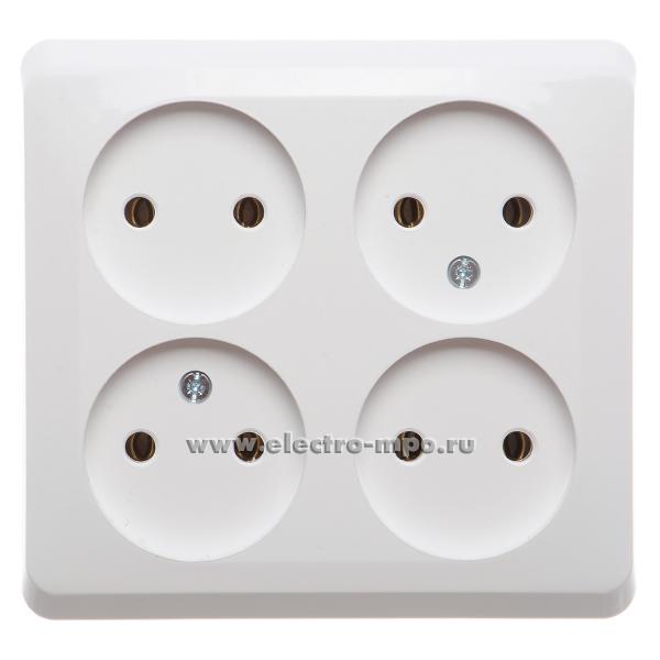 Ю4879. Розетка Этюд PA16-205B 4 гнезда о/п белая (Systeme Electric)