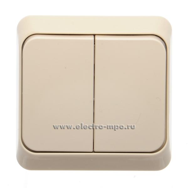 Ю4888. Выключатель Этюд BA10-006K 2кл. о/п с подсветкой кремовый (Systeme Electric)