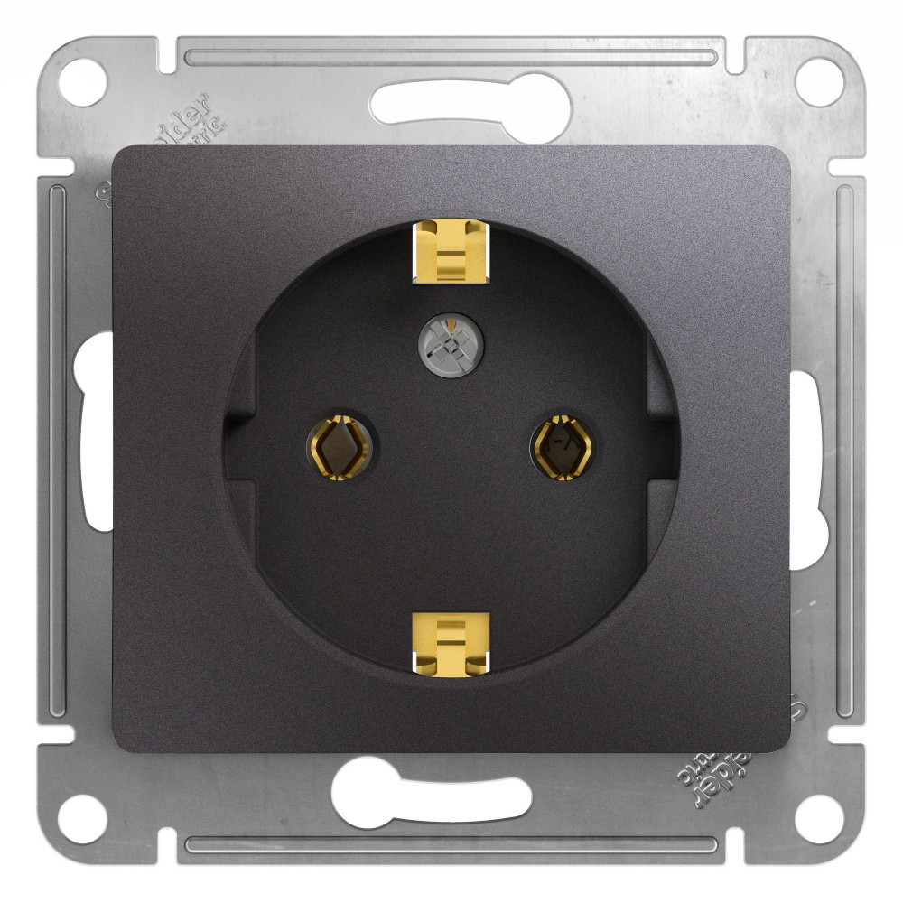 Ю14. Механизм Glossa GSL001343 розетки "евр" с/п графит (Systeme Electric)