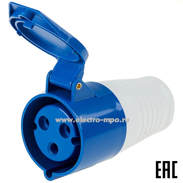 Р66. Розетка 11-8921 223 переносная 2Р+РЕ 32А 220В IP44 (Rexant)