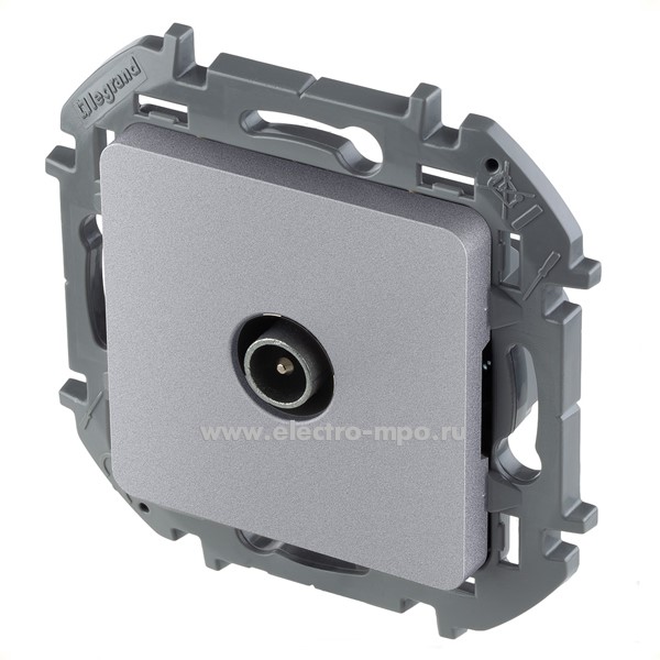 Ю5827. Механизм Inspiria 673862 розетки TV проходной с/п алюминий (Legrand/Daccord)