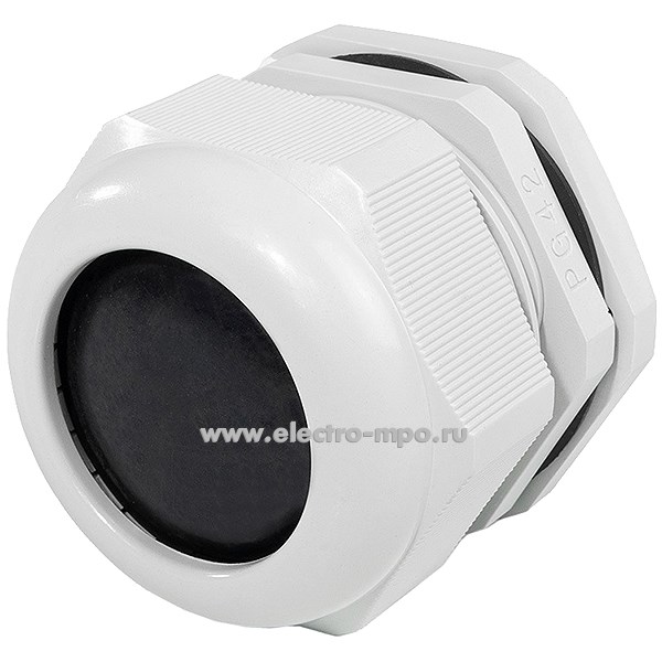 Т23. Сальник 6446 PG 42 (32-38 мм) пластиковый серый (Fortisflex)