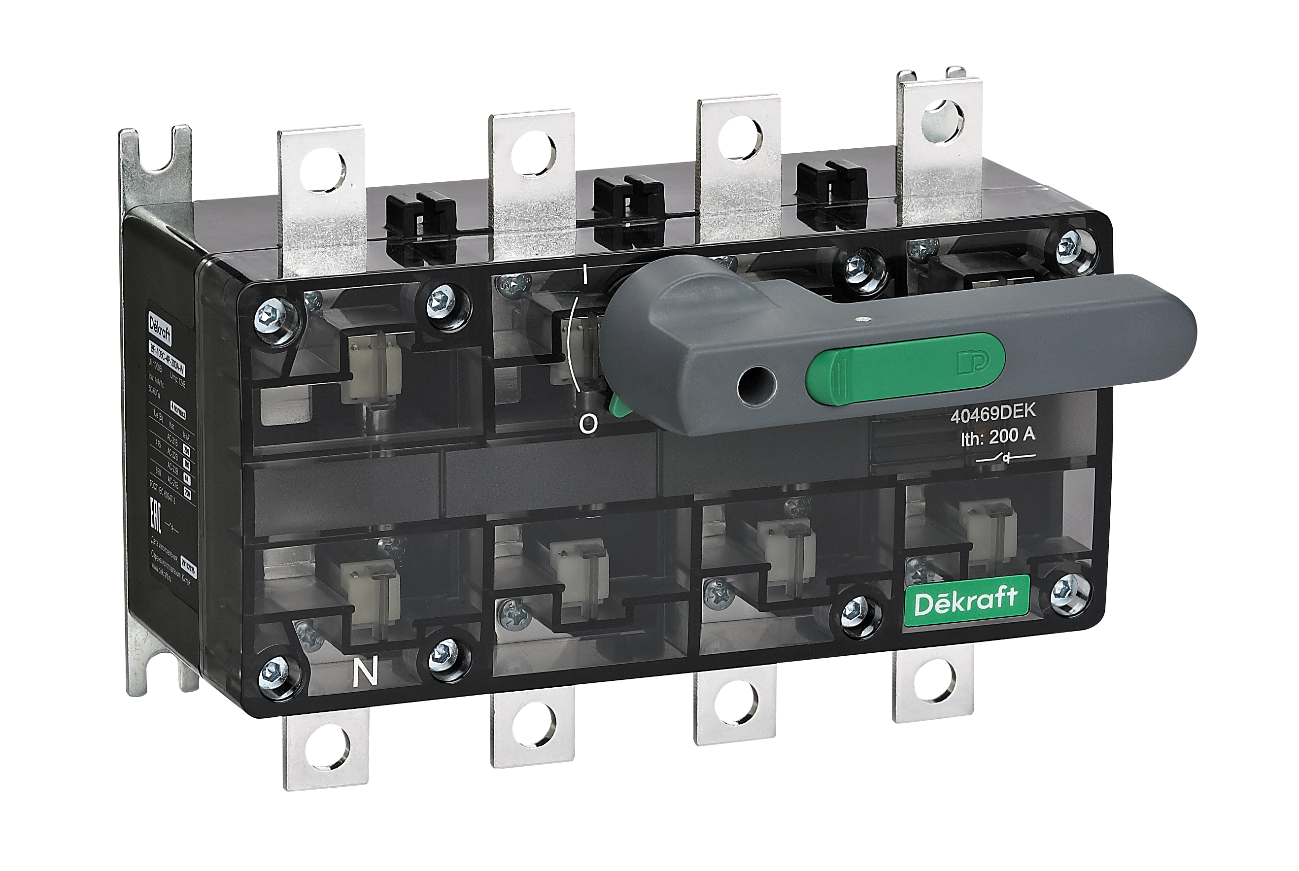 А48. Выключатель-разъединитель 40467DEK 125А 4Р с видимым разрывом ВР-103С (Dekraft)