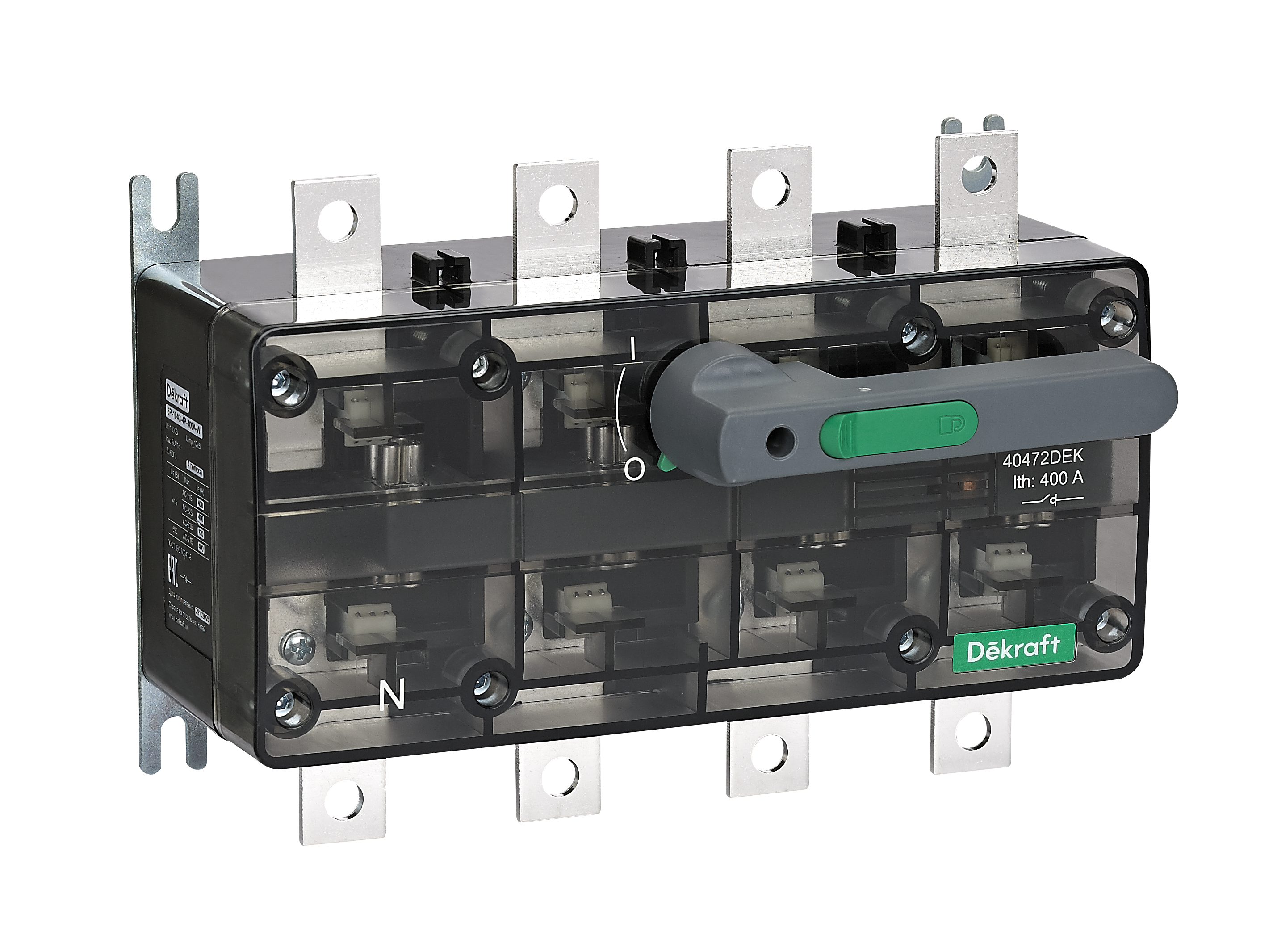 А48. Выключатель-разъединитель 40472DEK 400А 4Р с видимым разрывом ВР-104С (Dekraft)