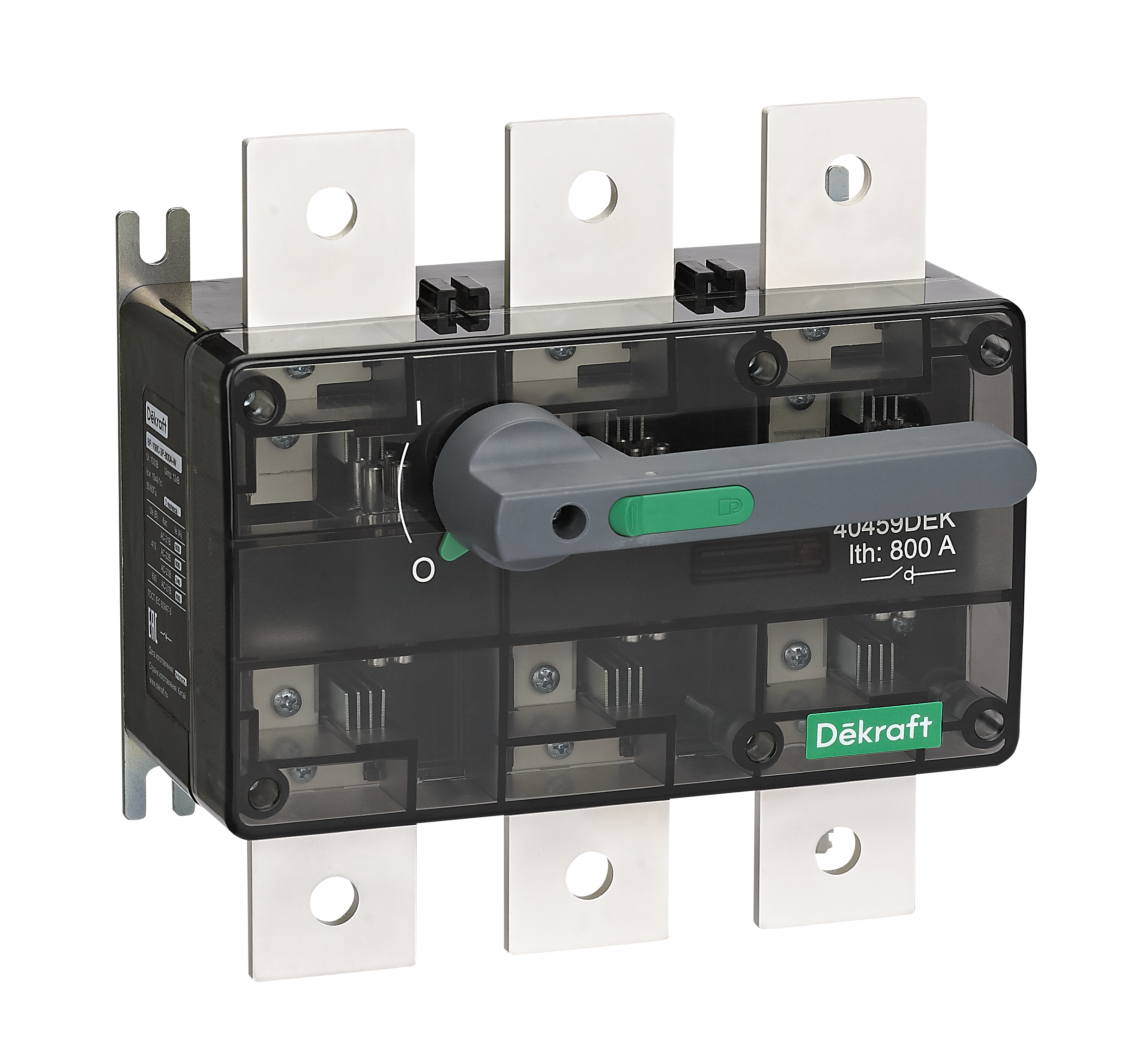 А48. Выключатель-разъединитель 40458DEK 630А 3Р с видимым разрывом ВР-106С (Dekraft)